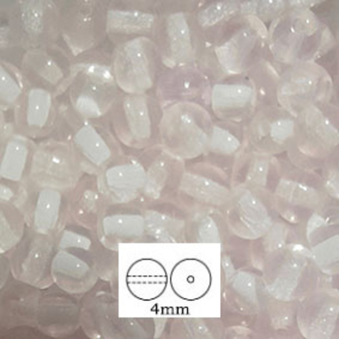 Glass Druk (Tiffany) Round Bead: 4mm - Pale Pink image 0