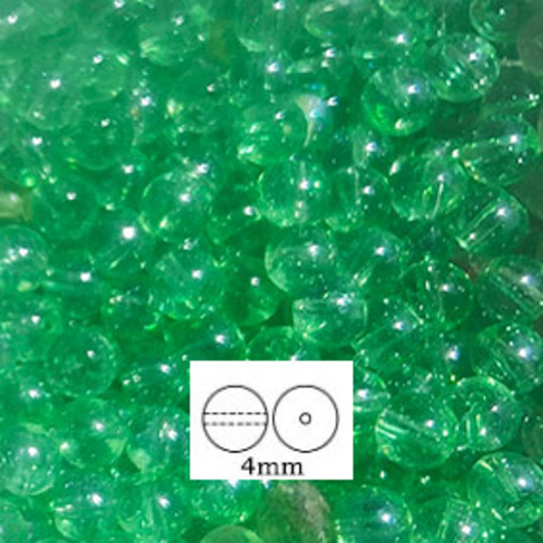 Glass Druk (Tiffany) Round Bead: 4mm - Chrysolite Lustre image 0