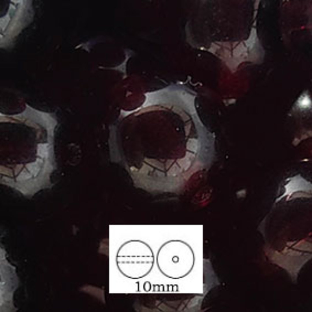 Glass Druk (Tiffany) Round Bead: 10mm - Garnet image 0