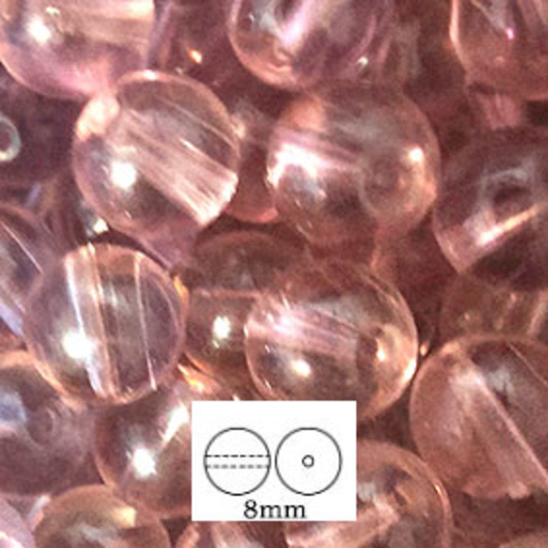Glass Druk (Tiffany) Round Bead: 8mm - Light Amethyst image 0