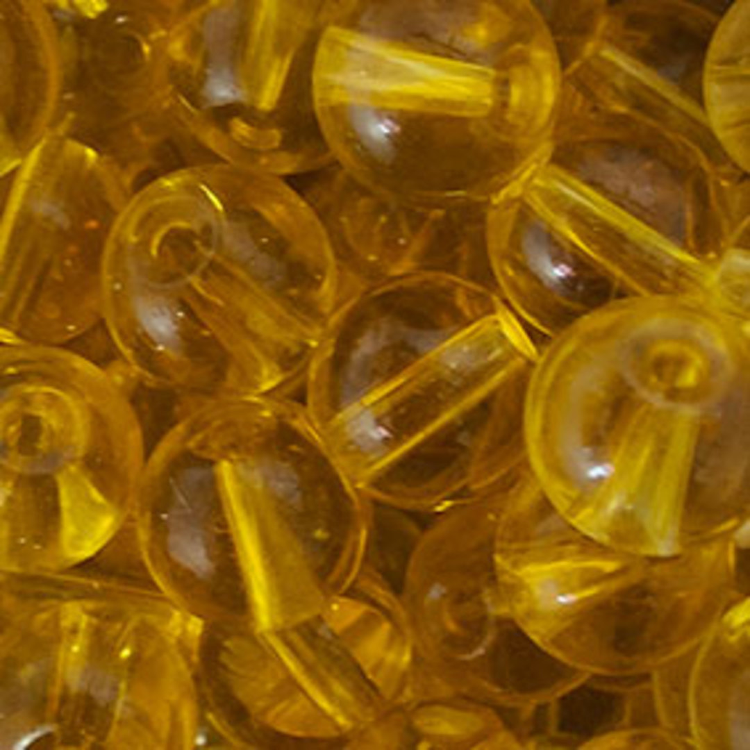 Glass Druk (Tiffany) Round Bead: 8mm - Light Amber image 0