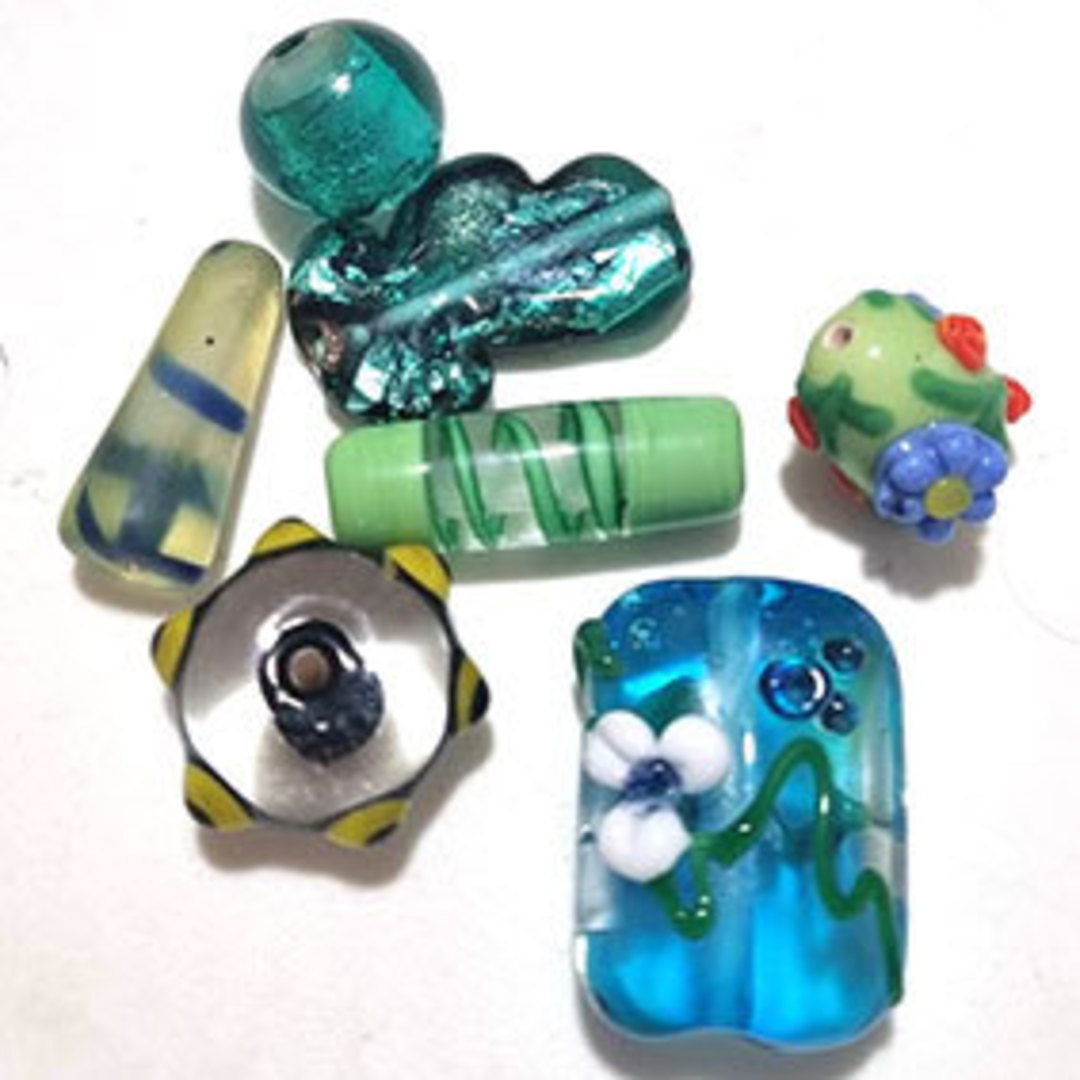 Queen Mum's Destash 24 - Czech and Chinese Lampwork Beads - 10mm - 22mm image 0