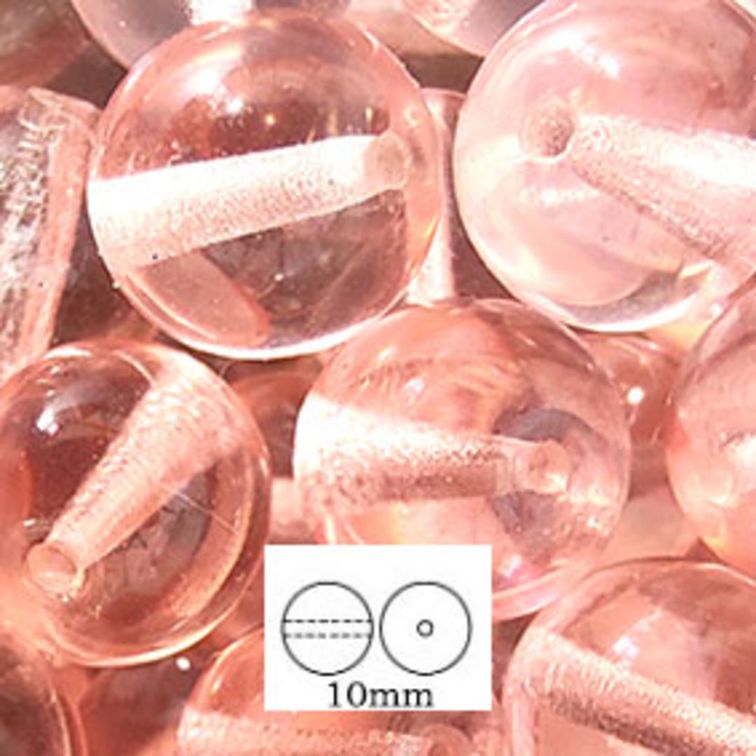 Glass Druk (Tiffany) Round Bead: 10mm - Light Pink image 0