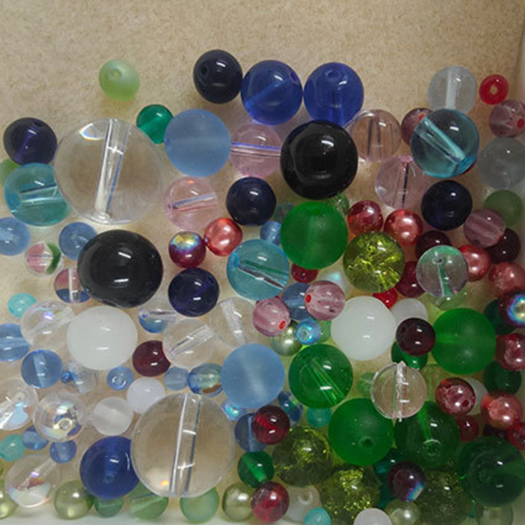 Glass Bead Mix - Tiffany beads 4 - 10mm (one only) image 0