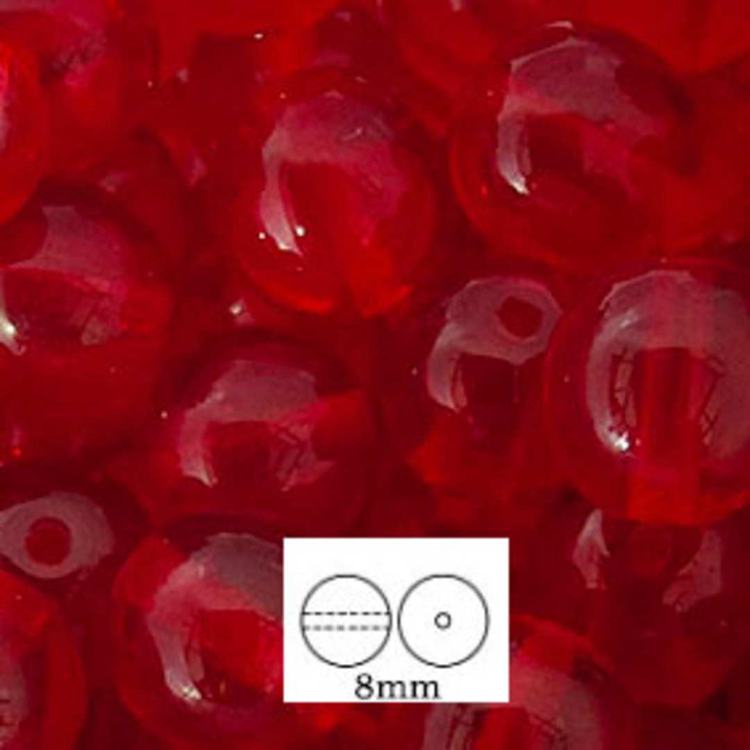 Glass Druk (Tiffany) Round Bead: 8mm - Siam image 0