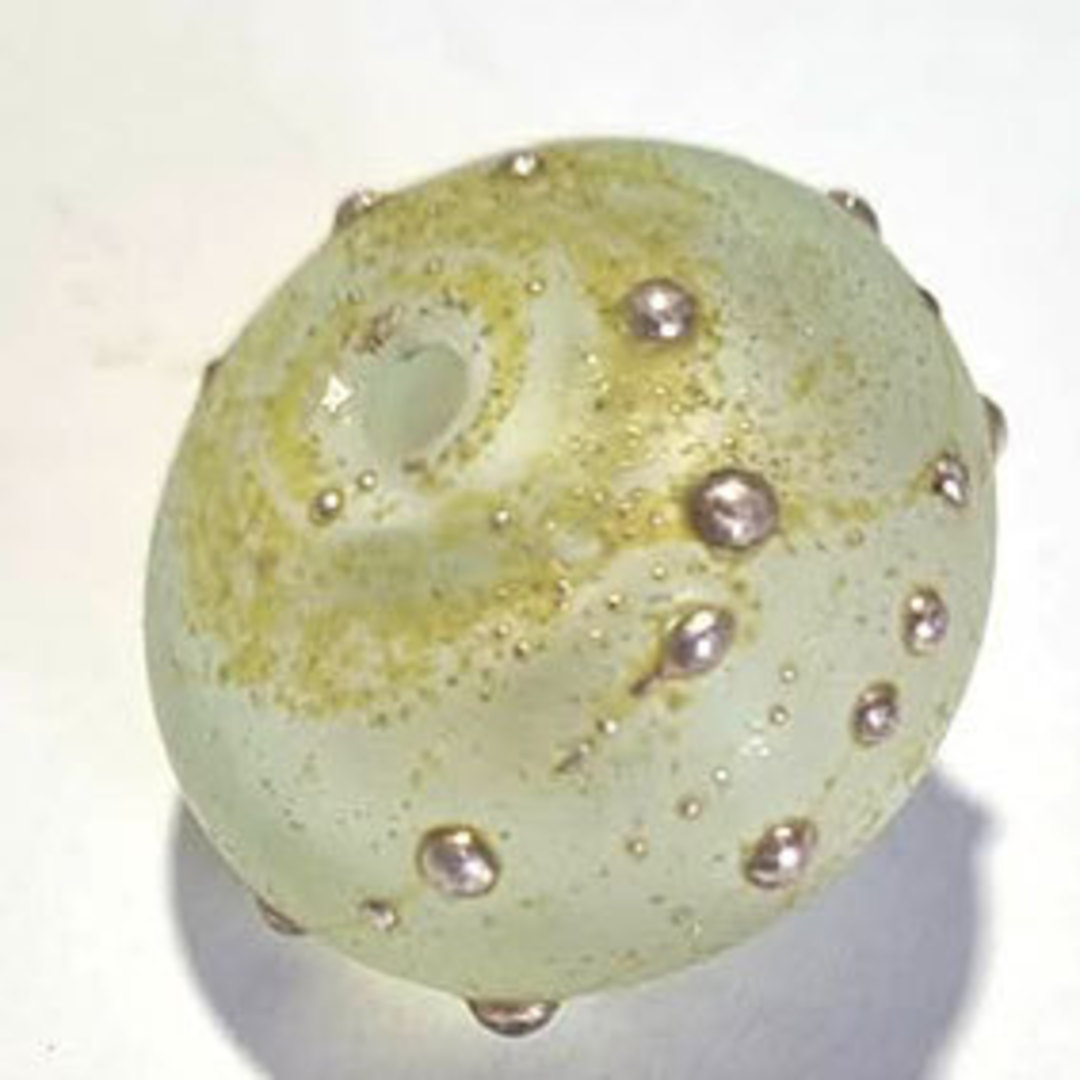 Queen Mum's Destash 40 - Czech Lampwork Bead with silver trails - 26mm image 0