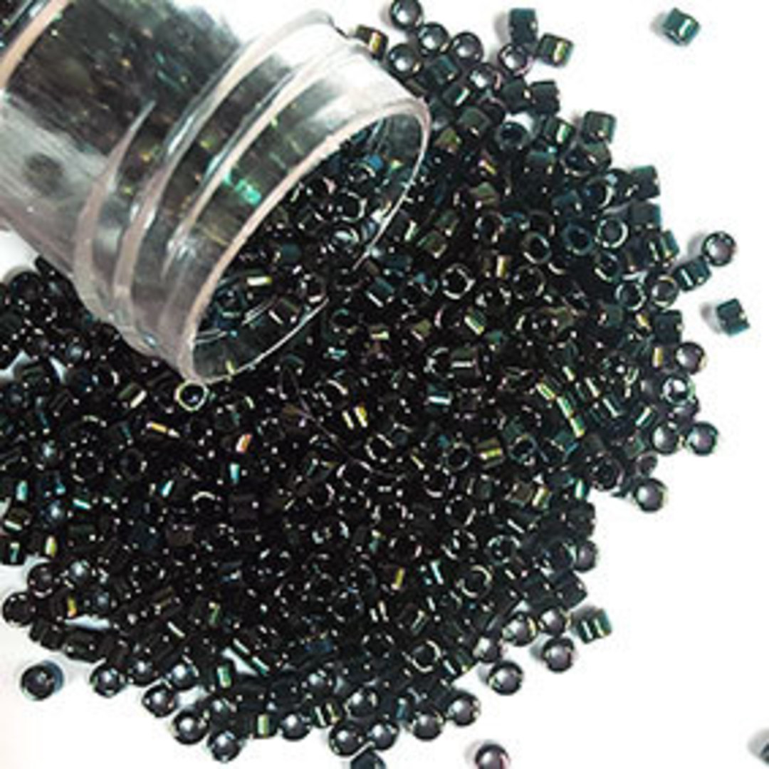11/0 Miyuki Delica, colour 003 - Very Dark Green Iris (7.2 grams) image 0