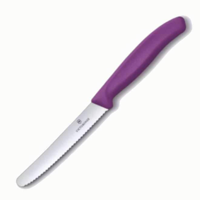 Tomato Knife, Purple Nylon Handle (11cm Serrated Blade) image 0