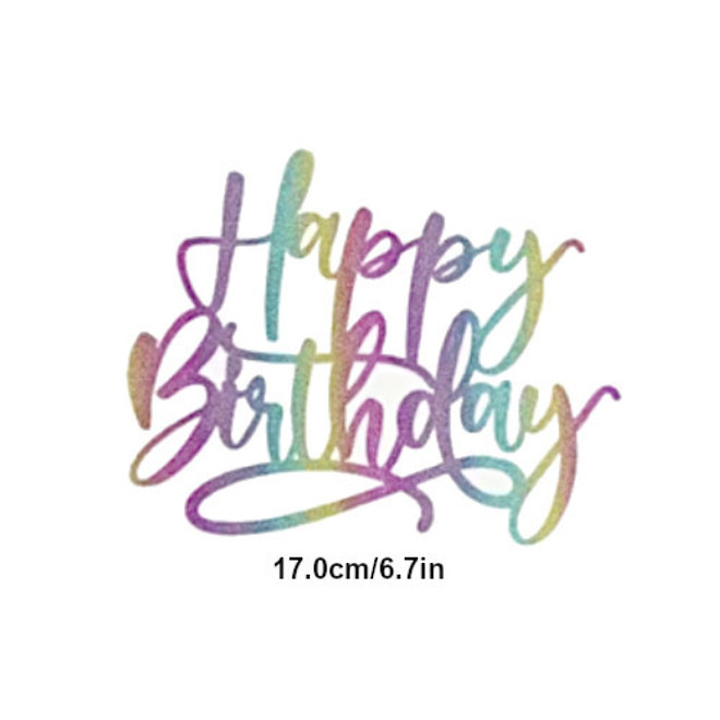 Glitter "Happy Birthday"  Multi Topper image 0