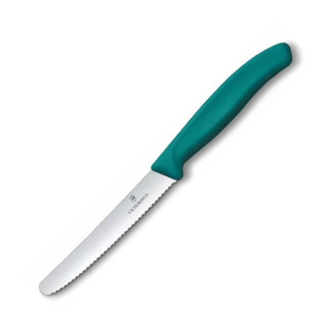 Tomato Knife, Green Nylon Handle (11cm Serrated Blade) - SOLD OUT image 0