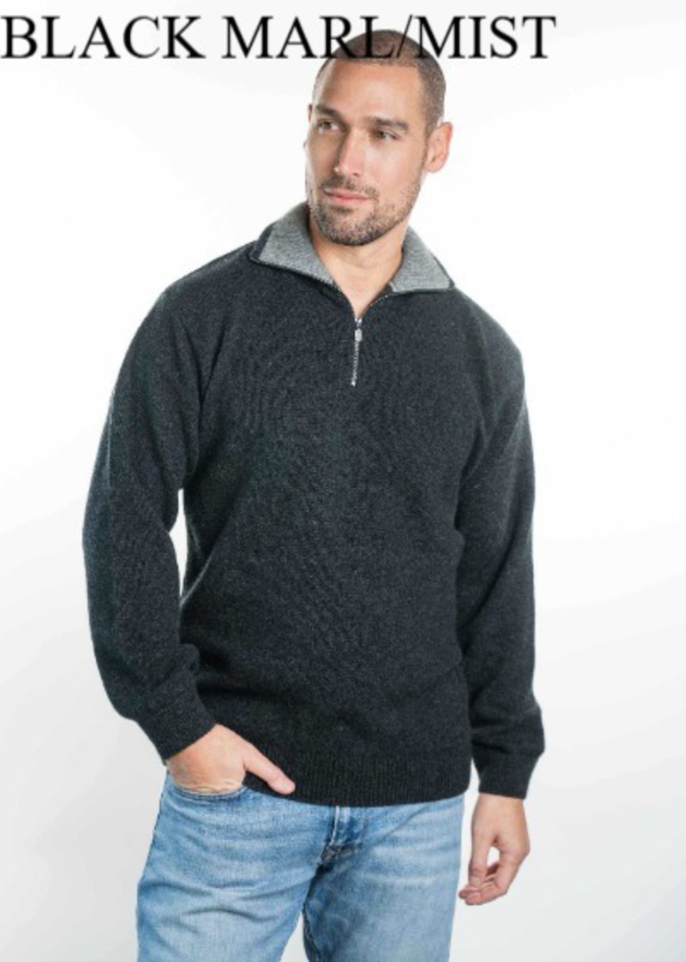 Koru Merino Possum Trilogy Zip Collar Jumper image 0