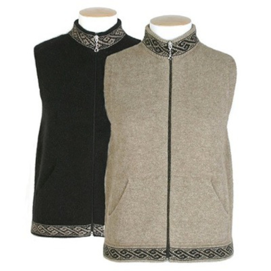 Lothlorian Merino Possum Motif Zip Vest with pockets image 1