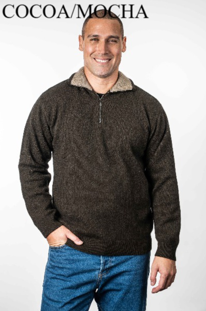 Koru Merino Possum Trilogy Zip Collar Jumper image 2