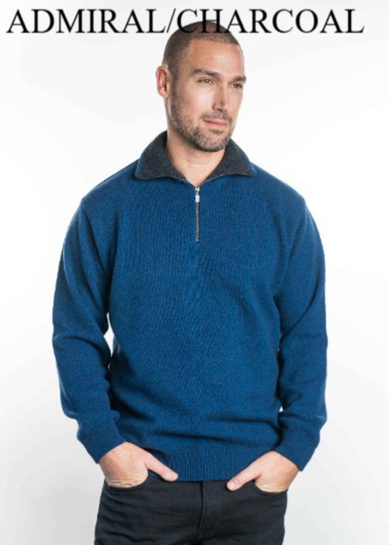 Koru Merino Possum Trilogy Zip Collar Jumper image 1
