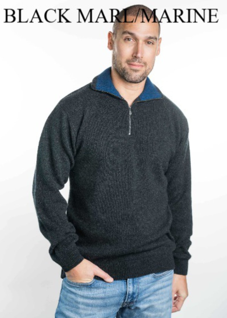 Koru Merino Possum Trilogy Zip Collar Jumper image 3