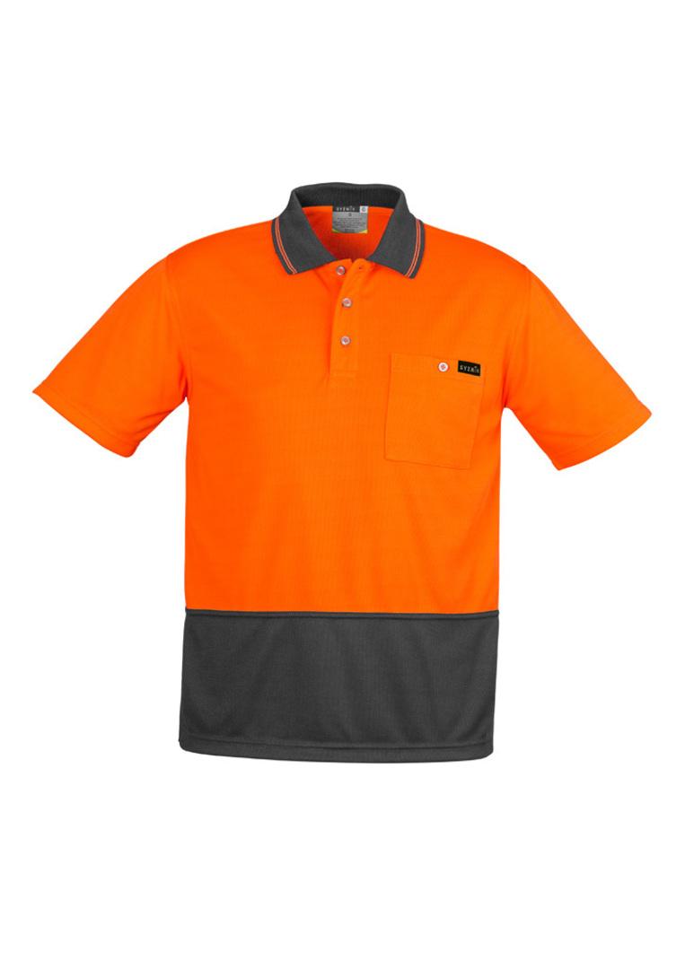 Syzmik ZH415 Mens Hi Vis Comfort Back Short Sleeve Polo image 1