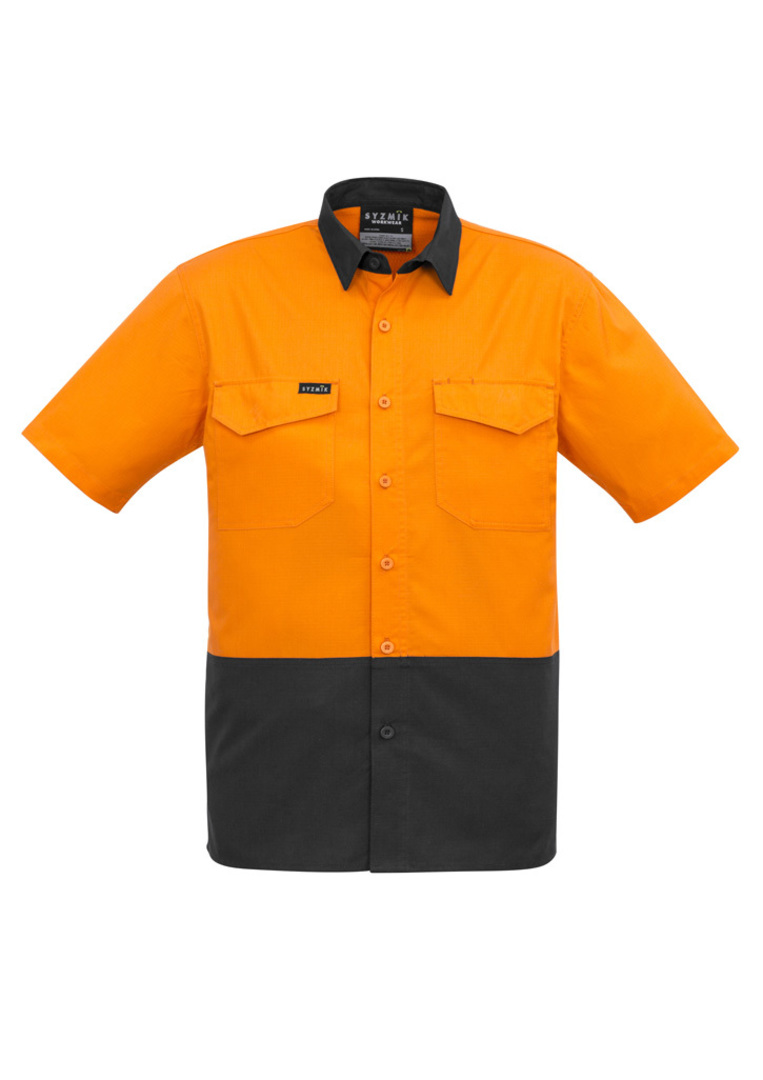 Syzmik ZW815 Mens Rugged Cooling Hi Vis Short Sleeve Shirt image 1