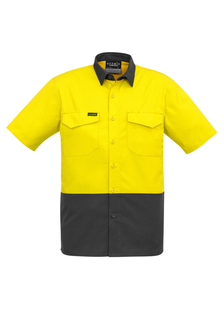 Syzmik ZW815 Mens Rugged Cooling Hi Vis Short Sleeve Shirt image 2