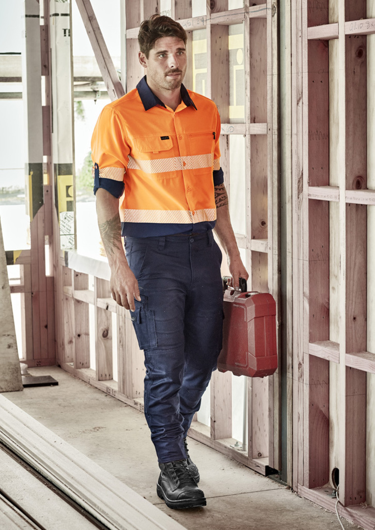 Syzmik ZW470 Mens Hi Vis Outdoor Segmented Tape Long Sleeve Shirt image 2