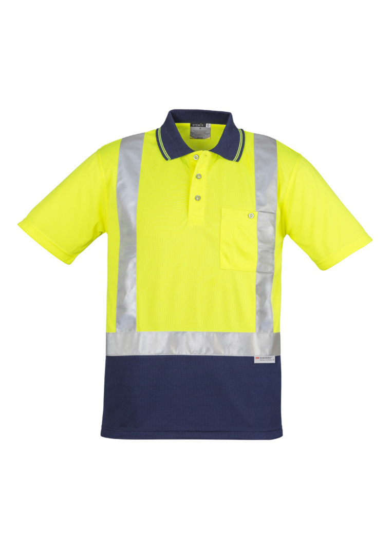 Syzmik ZH233 Mens Hi Vis Spliced Short Sleeve Polo - Shoulder Taped image 2