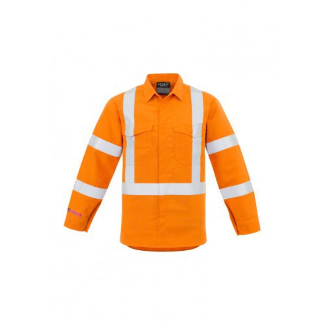 Syzmik ZW137 Mens Red Flame Hi Vis X Back Shirt image 0
