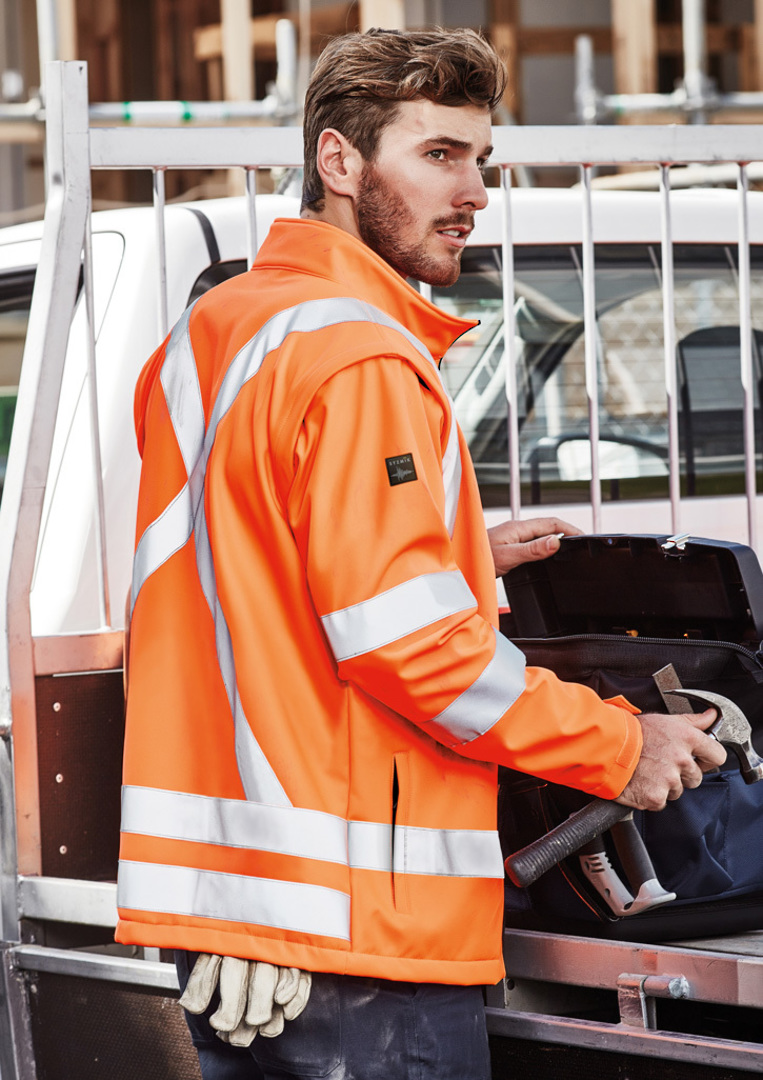 Syzmik ZJ680 Unisex Hi Vis X Back 2 In 1 Softshell Jacket image 1