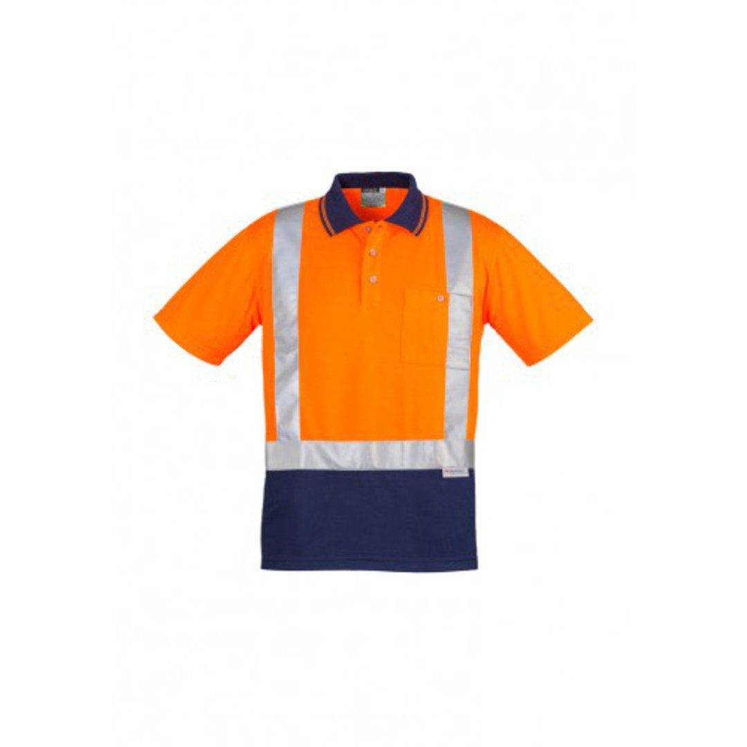 Syzmik ZH233 Mens Hi Vis Spliced Short Sleeve Polo - Shoulder Taped image 0