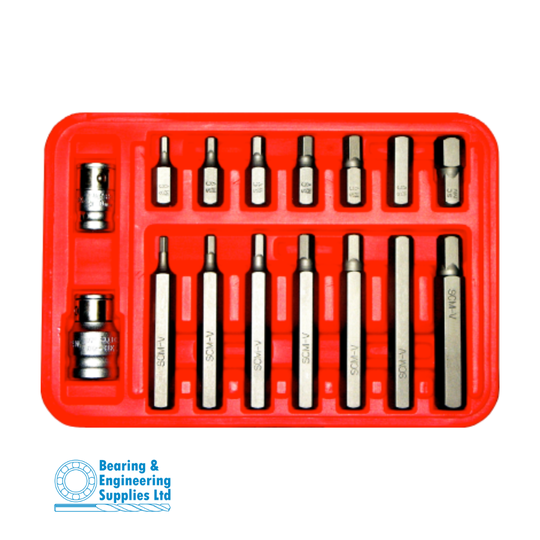 BIT HEX SET 1/2Dr 16pc SAE