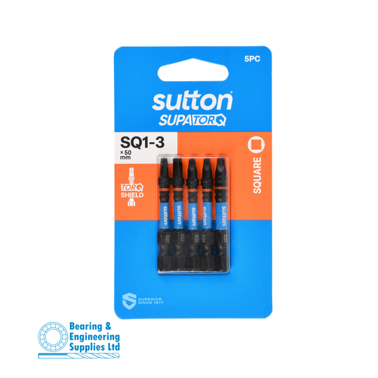 SCREWDRIVER BIT SQ1, SQ2(x3), SQ3, 50MM 5PK SUTTON