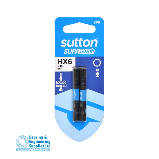 SCREWDRIVER BIT HX6X50MM 2PK SUTTON