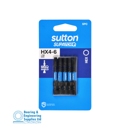 SCREWDRIVER BIT HX4, HX5(x3), HX6, 50MM 5PK SUTTON