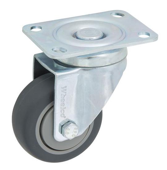 CASTOR 75mm GREY RUBBER SWIVEL