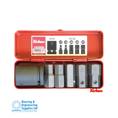 SOCKET SET INHEX IMPACT 3/4" METRIC 6pc (107-22) KOKEN