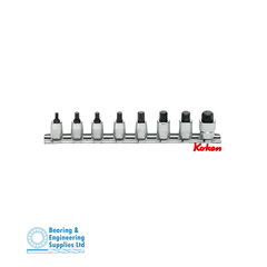 SOCKET SET INHEX 1/4" IMPERIAL 1/8-3/8 ON RAIL KOKEN