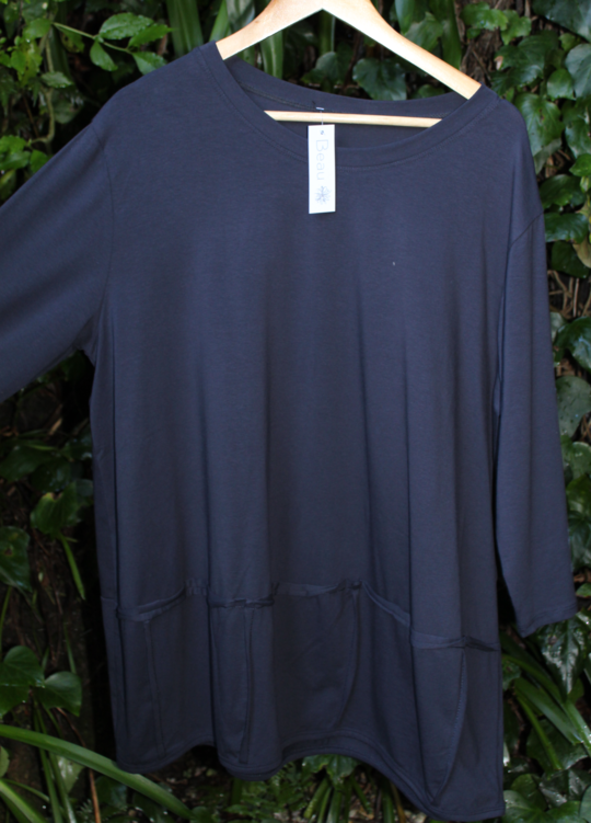 Billie Panel Sweater Navy