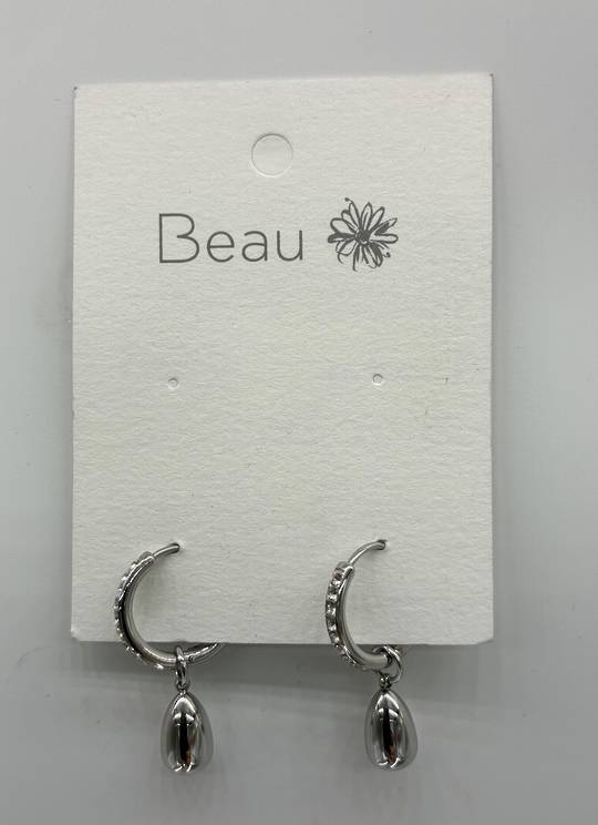 Timeless Diamond Teardrop Stainless Steel Earrings Silver