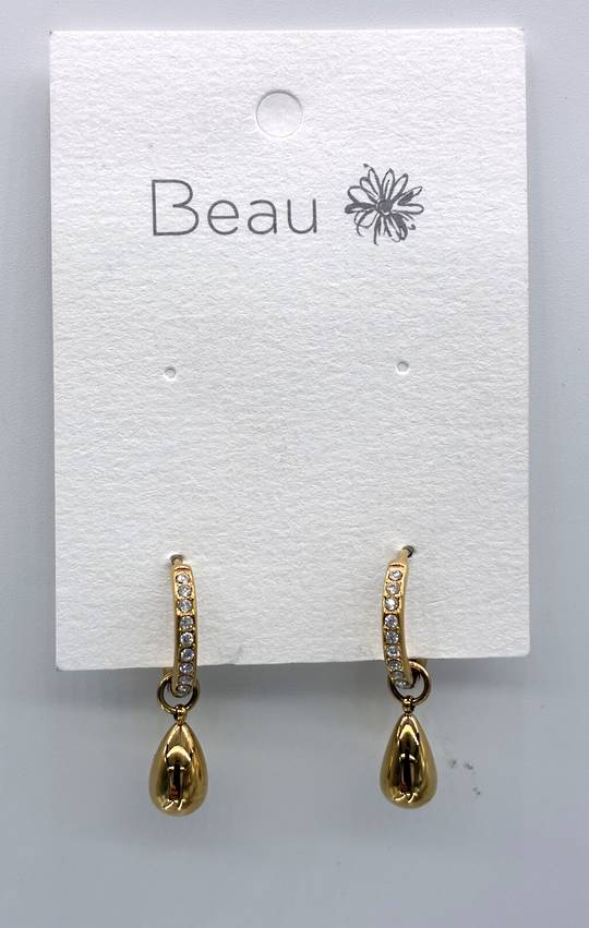 Timeless Diamond Drop Stainless Steel Earring Gold