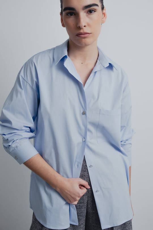 Cloud Blue Cotton Shirt Medium