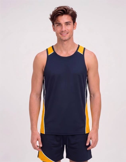 BSS2060 (Mens) Recycled Singlets. 6 Colourways In Stock.