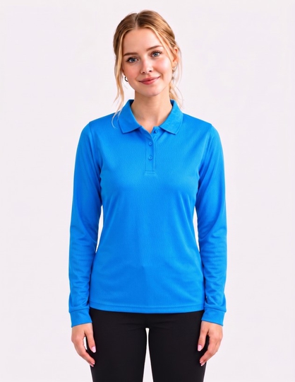 The Phoenix Ladies Long Sleeve Polo Shirts. 1 Colourway In Stock