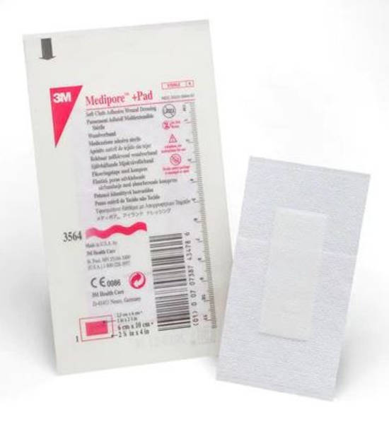 3M Medipore Soft Cloth Adhesive Wound Dressing with Pad 6cm x 10cm - Clearance image 0