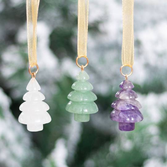 Set of 3 Crystal Christmas Tree Decorations image 0