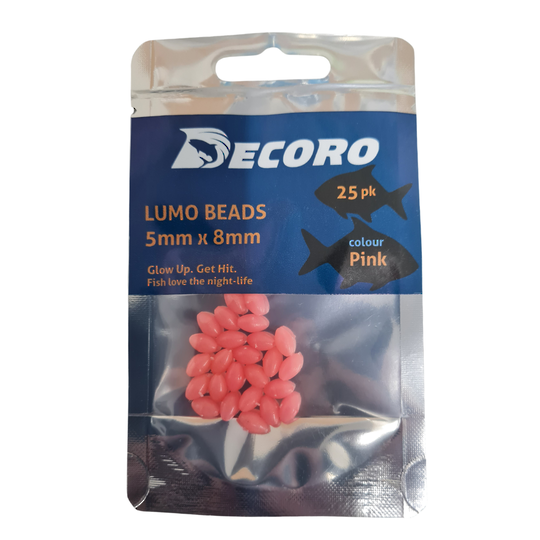 Lumo Bead 5mm x 8mm Pink 25pk
