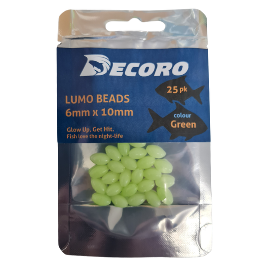Lumo Bead 6mm x 10mm Green 25pk
