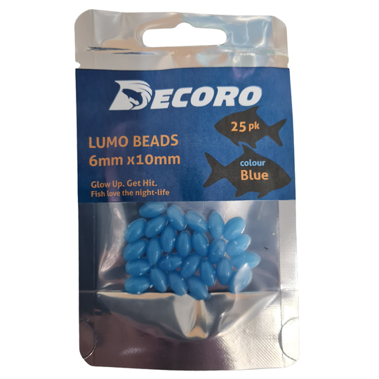 Lumo Bead 6mm x 10mm Blue 25pk