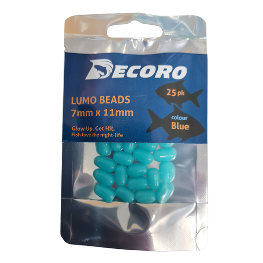 Lumo Bead 7mm x 11mm Blue 25pk