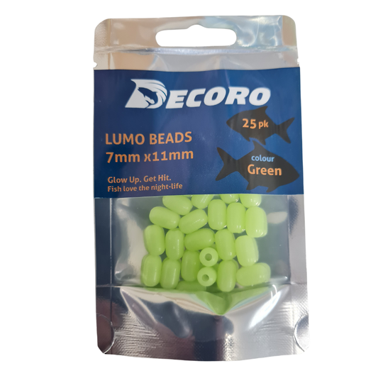 Lumo Bead 7mm x 11mm Green 25pk