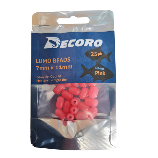 Lumo Bead 7mm x 11mm Pink 25pk