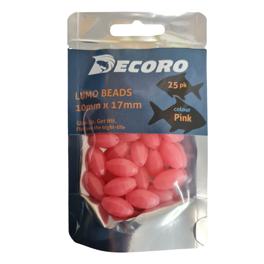 Lumo Bead 10mm x 17mm ID=2.8mm Pink 25pk