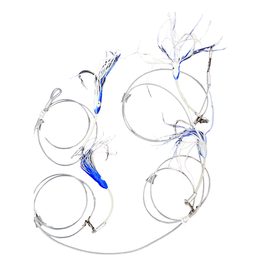 SUPER UV Puka Rig Oct Skt - 4 Hook Blue